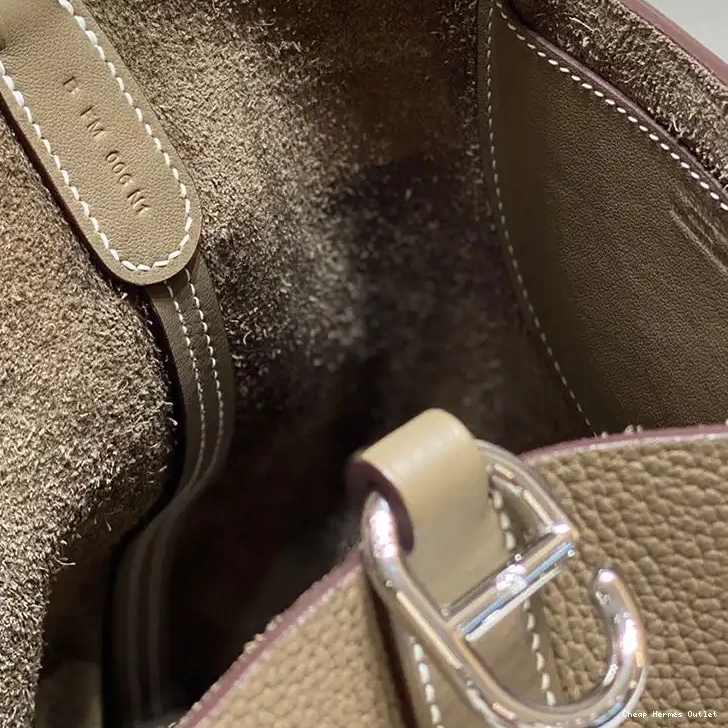 Affordable Leather Hermes In-The-Loop Clemence Hardware Palladium In 18 Khaki Bag 0421